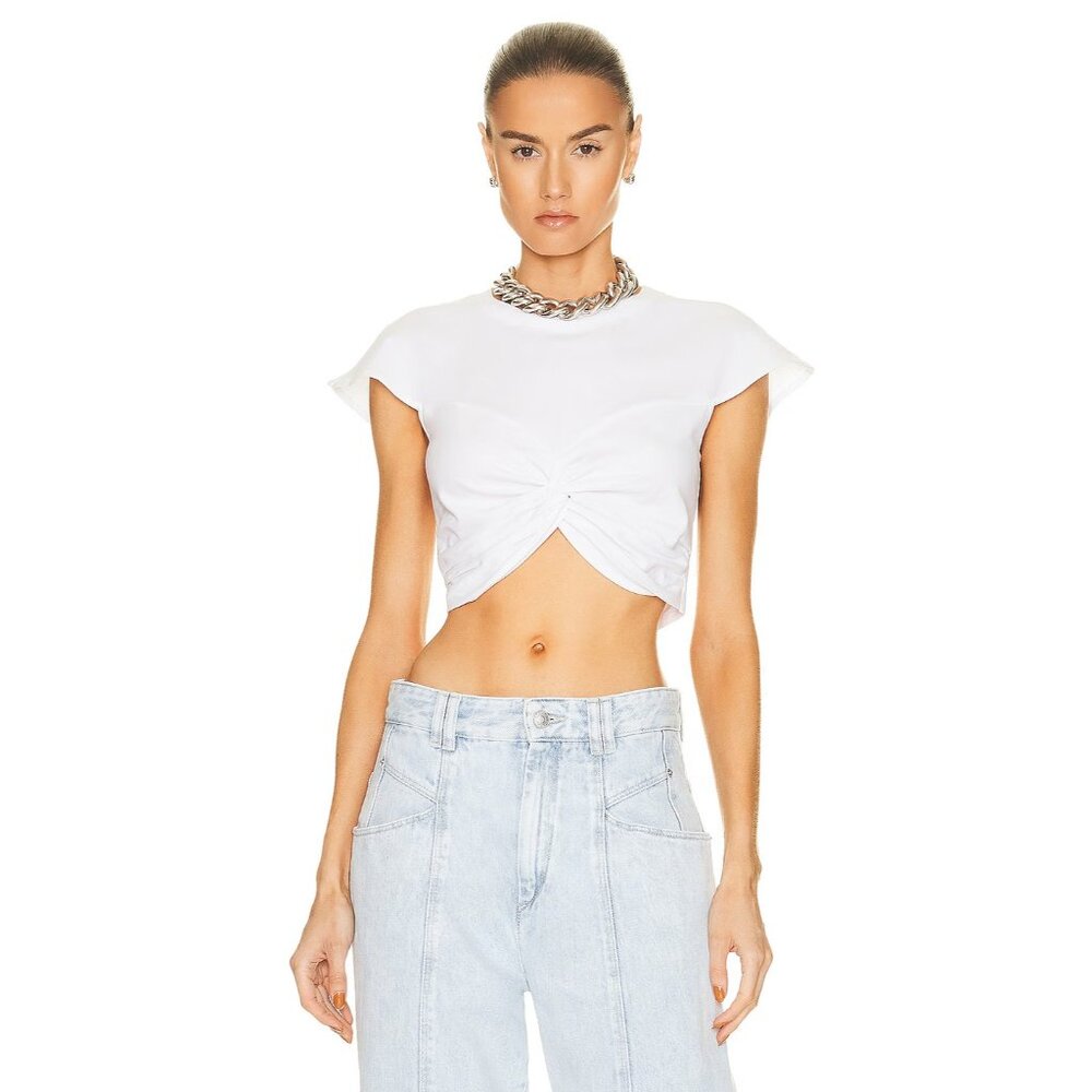 Isabel Marant Zineae Modern Tee in White - Picture 1 of 4